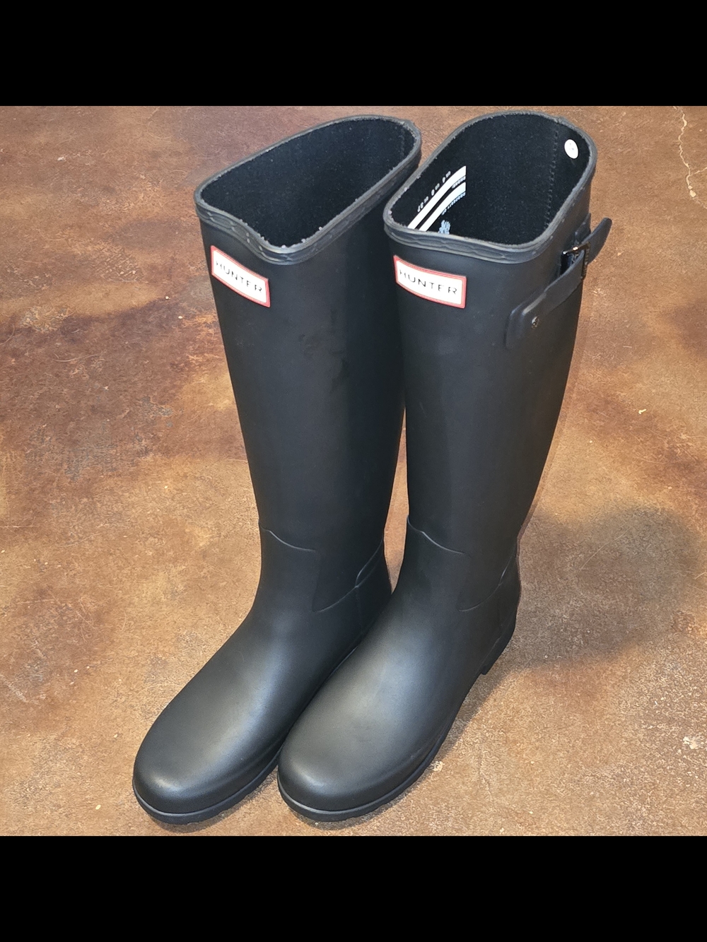 Hunter Original Tall Matte Black Waterproof Rain Boots Women's Size 6